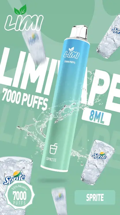 LIMI 7000口拋棄式電子煙｜LED發光650mAh可充電，水果涼感，台灣正品現貨快速出貨