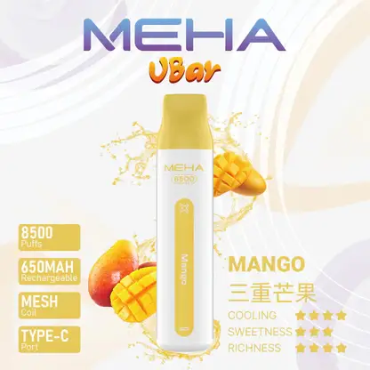 MEHA VBar 魅嗨 8500口拋棄式電子煙｜650mAh可充電，水果涼感，台灣正品現貨快速出貨