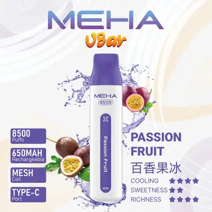 MEHA VBar 魅嗨 8500口拋棄式電子煙｜650mAh可充電，水果涼感，台灣正品現貨快速出貨
